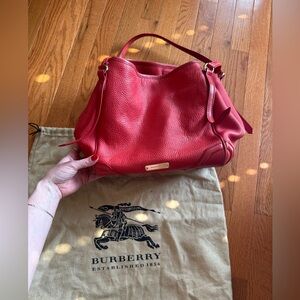 Burberry - Red Pebbled Leather Shoulder Bag (Canterbury)